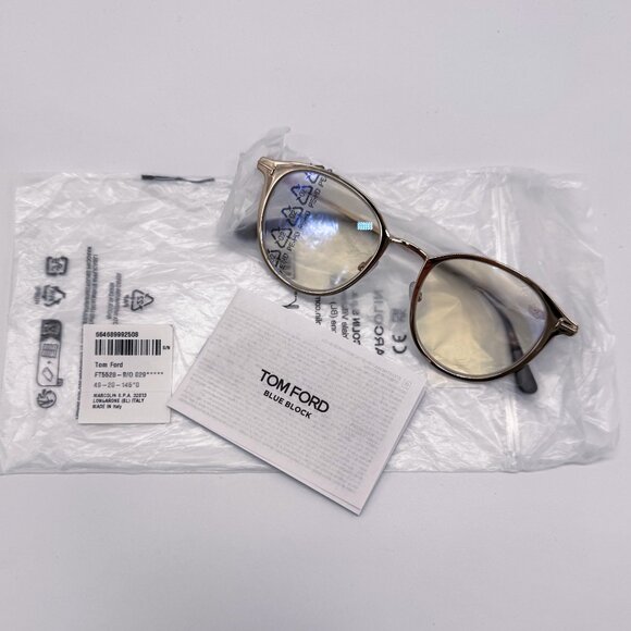 NEW TOM FORD TF5528/B 029 MEN EYEGLASSES FT5528-B/O SHINY ROSE GOLD - Picture 9 of 10